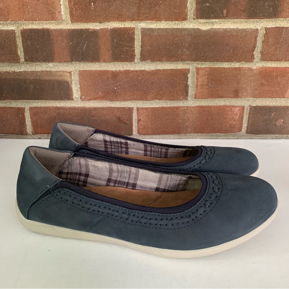 Earth Origins Womens Fable Blue Nubuck Slip On Loafers Flats Shoes US 11 M